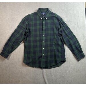 Polo Ralph Lauren Classic Fit Plaid Performance Flannel shirt Button Up Sz Large